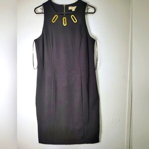 Michael Kors women's,mini dress party cocktail size 8, stretch, full zip, black.